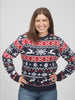 Red and Blue Strips Womens and Mens Ugly Christmas Sweater