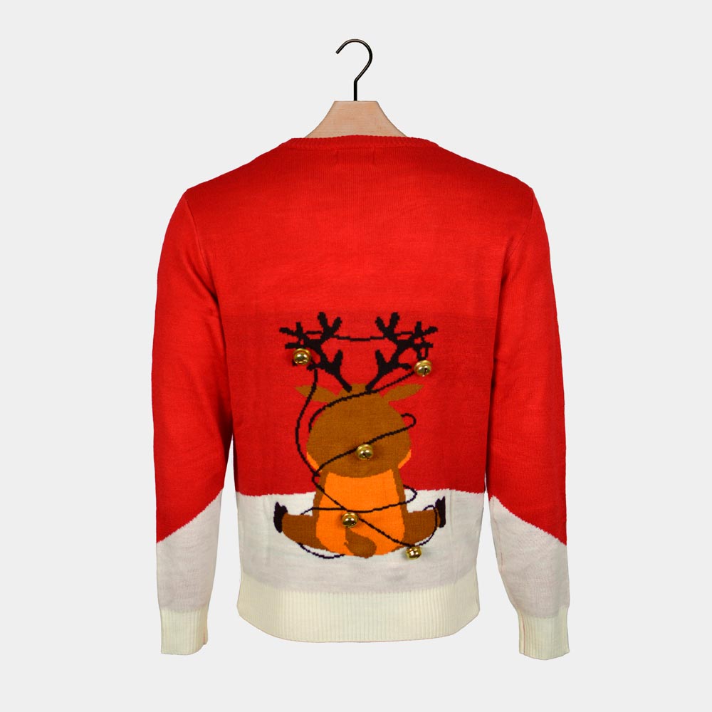 Ugly Christmas Sweater Red 3D Jingle Bells Suck Couple's 