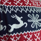 detail Red and Blue Strips Couple's Ugly Christmas Sweater