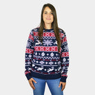 Red and Blue Strips Womens Mens Ugly Christmas Sweater