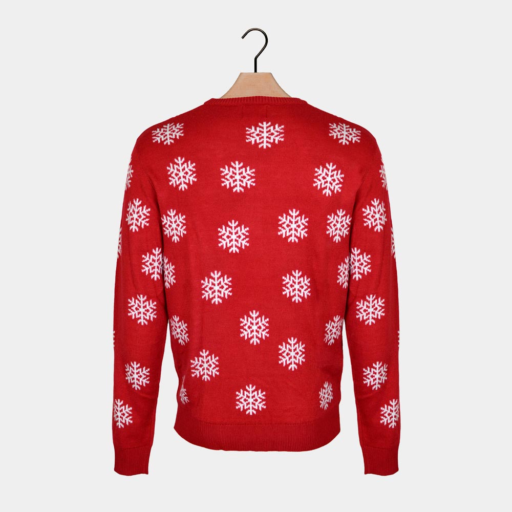 Red Boys and Girls Ugly Christmas Sweater with Rudolph the Reindeer back