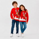 Red Family Ugly Christmas Sweater Reindeer with a Beer Children
