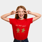 Red Family Ugly Christmas T-Shirt with Gingerbreads Womens