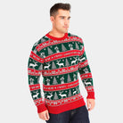 Red and Green Strips Ugly Christmas Sweater Mens