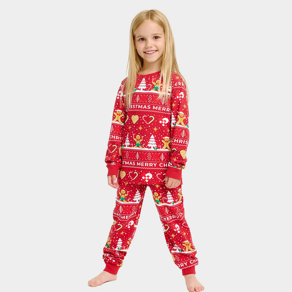 Red Ugly Christmas Pyjama for Children Gingercookies
