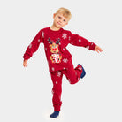 Red Ugly Christmas Pyjama for Children with Rudolph the Reindeer