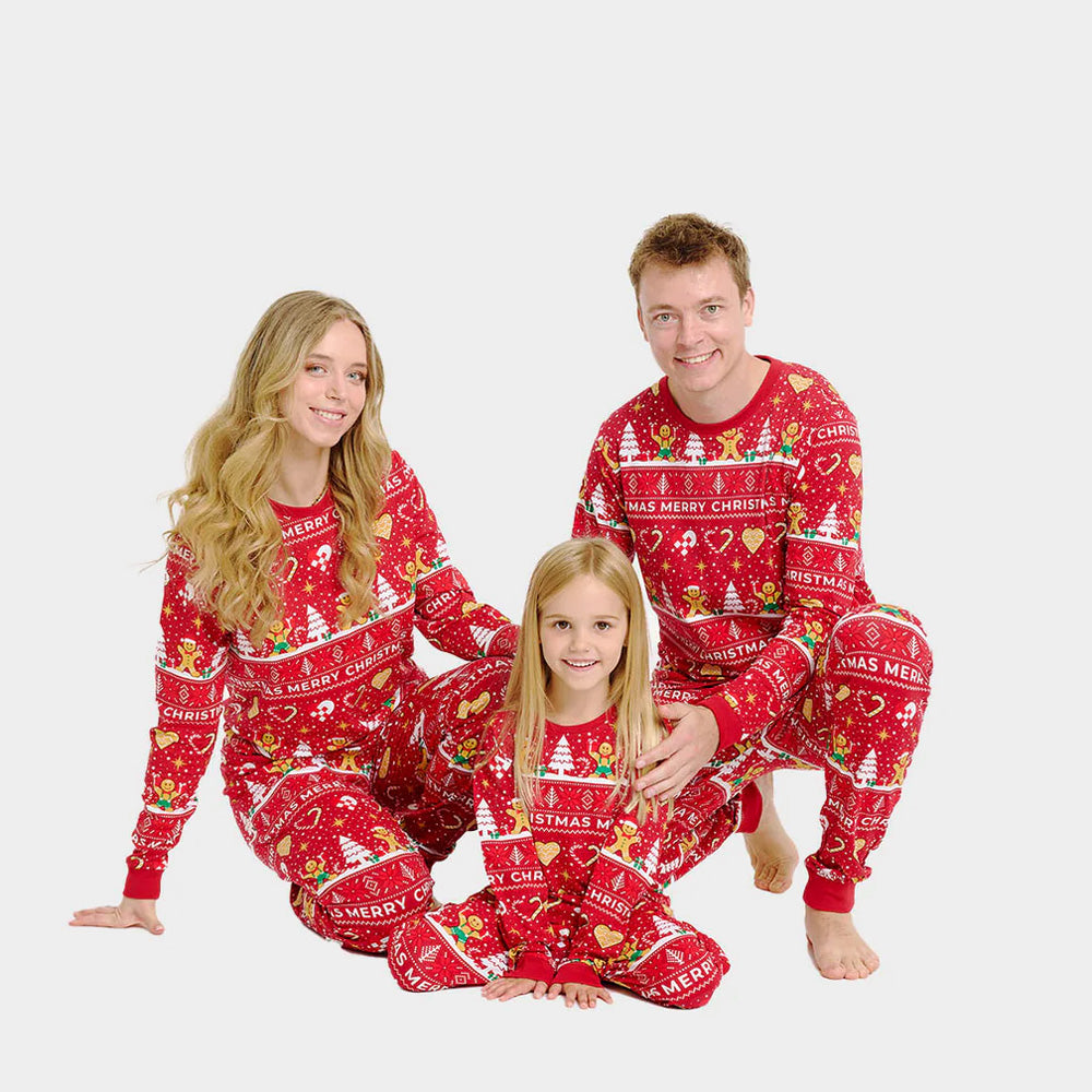 Red Ugly Christmas Pyjama for Family Gingercookies

