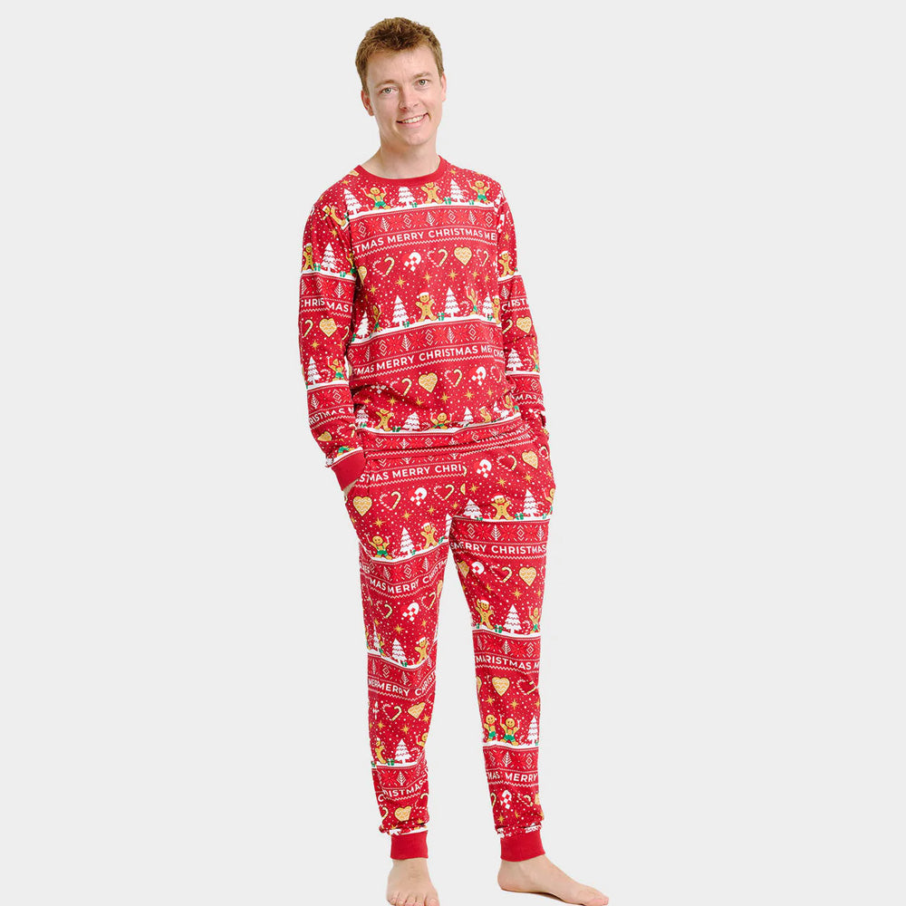 Red Ugly Christmas Pyjama for Men Gingercookies
