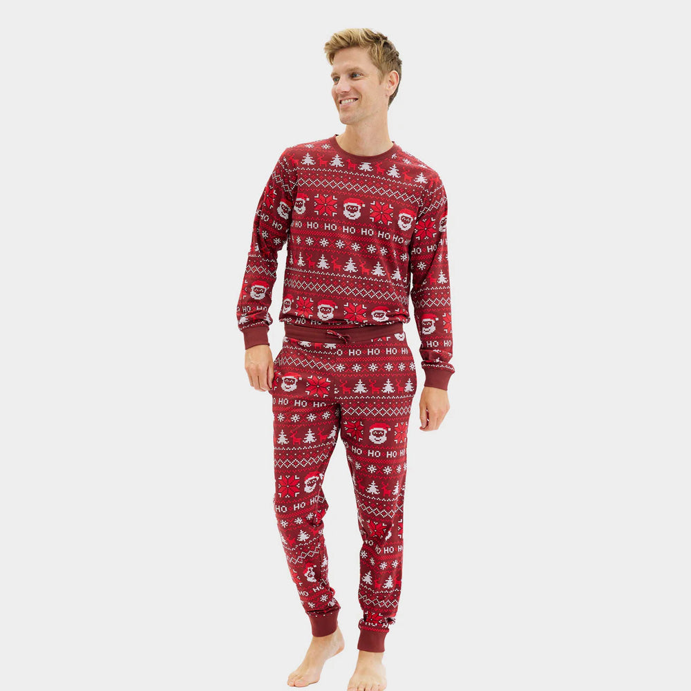 Red Ugly Christmas Pyjama Women and Men Ho Ho Ho
