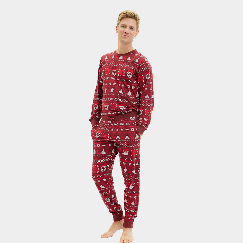 Red Ugly Christmas Pyjama for Men Ho Ho Ho
