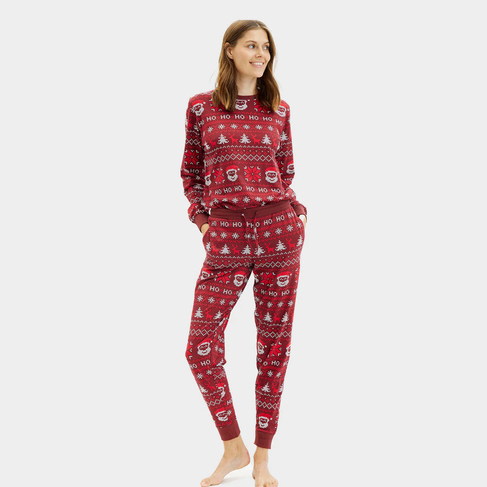 Red Ugly Christmas Pyjama for Women Ho Ho Ho
