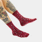 Red Unisex Ugly Christmas Socks with Santa and reindeers