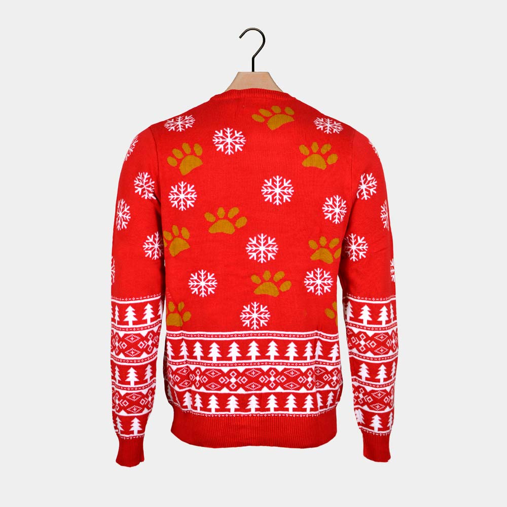 Puppy Red Couple's Ugly Christmas Sweater