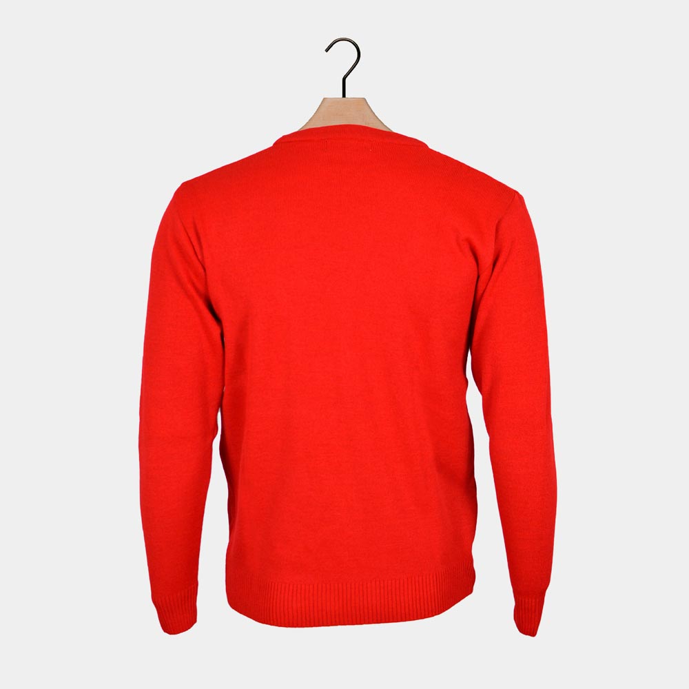 Smiling Christmas Tree Red Men's Ugly Christmas Sweater