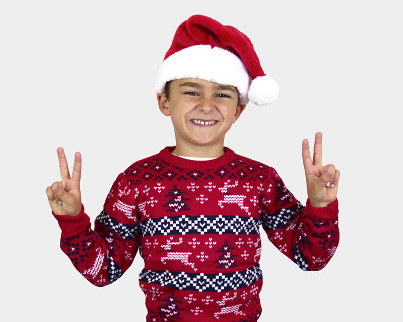 ugly christmas sweater santa hats children