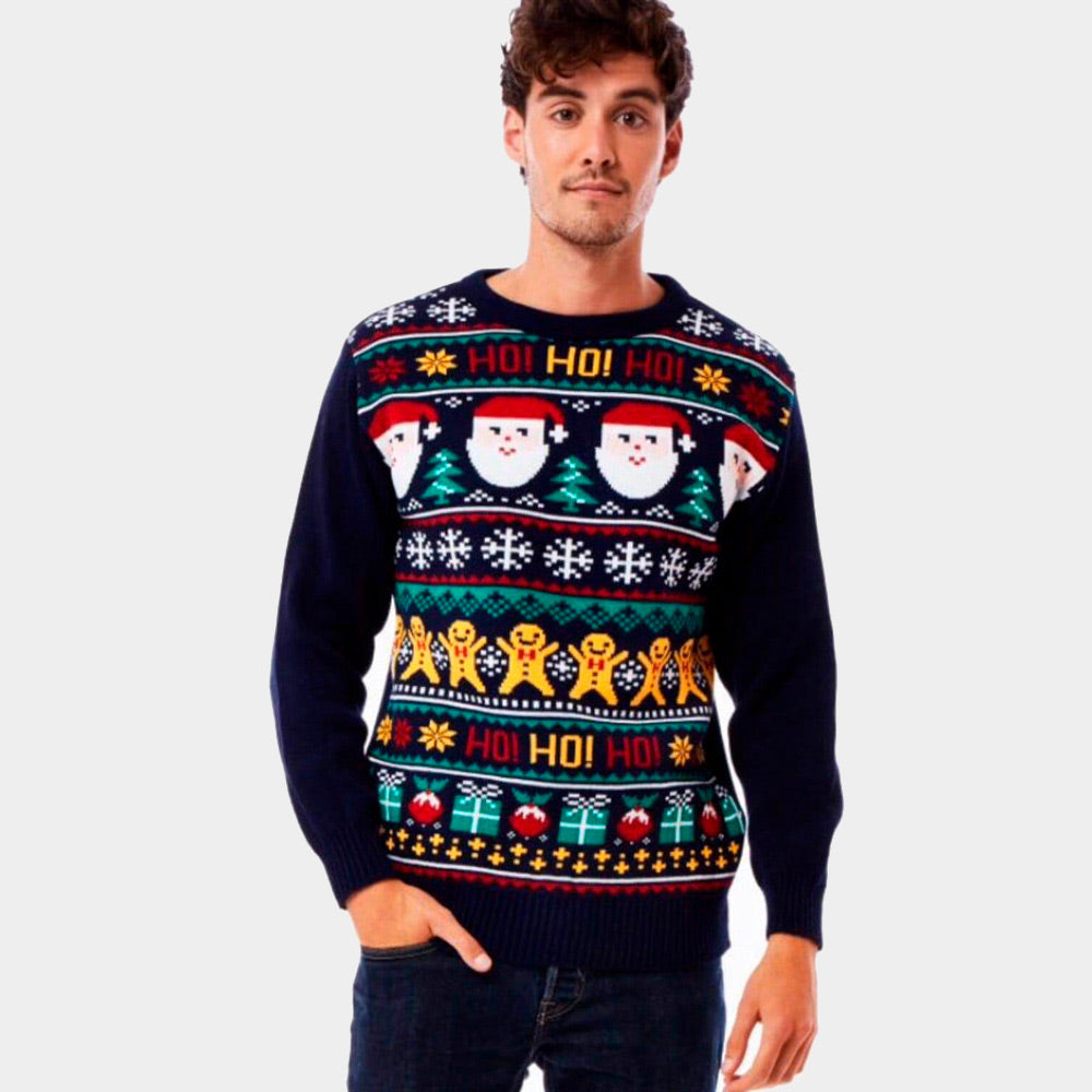 Santa Ho Ho Ho Men s Ugly Christmas Sweater XS