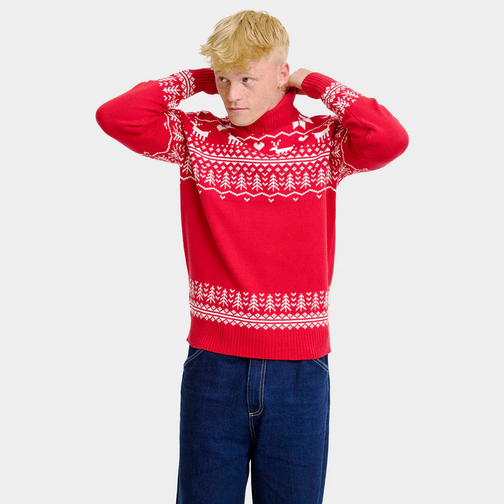 Turtleneck Organic Cotton Mens Ugly Christmas Sweater Greenlandish Classy 
