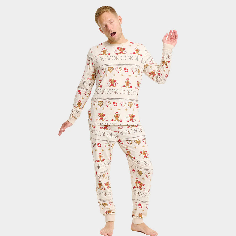 Ugly Beige Christmas Pyjama for Family Gingercookies men