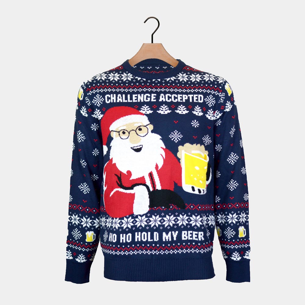 Couple's Ugly Christmas Sweater Beer Pocket 3D