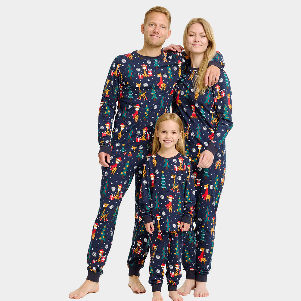 Ugly Christmas Pyjama for Children with Giraffes Family
