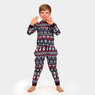 Ugly Christmas Pyjama for Children with Santa, Reindeers and Hearts