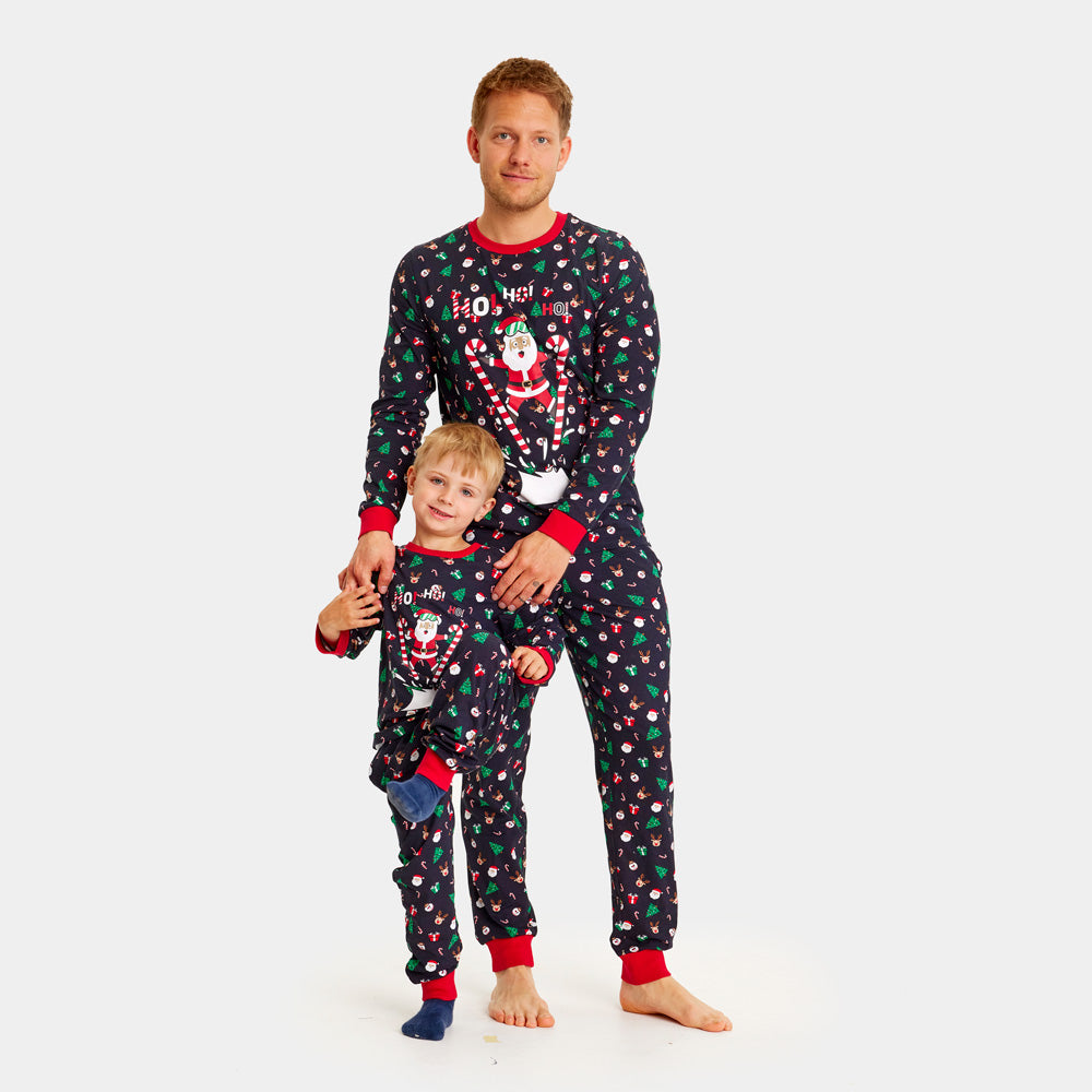 Ugly Christmas Pyjama Family with Skiing Santa
