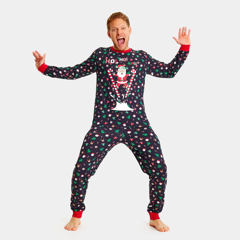 Ugly Christmas Pyjama for Men with Skiing Santa