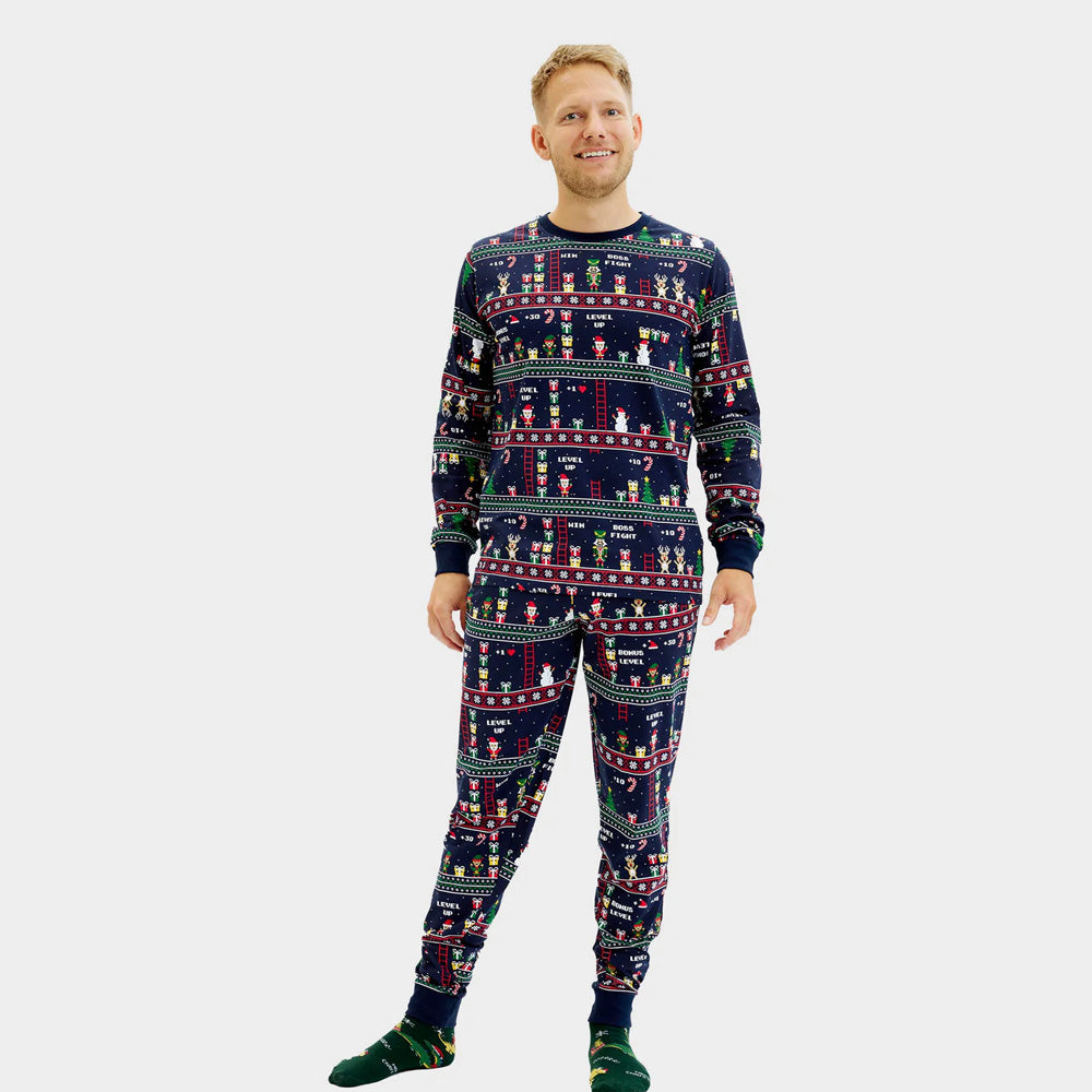 Ugly Christmas Pyjama for Men Vintage Gaming
