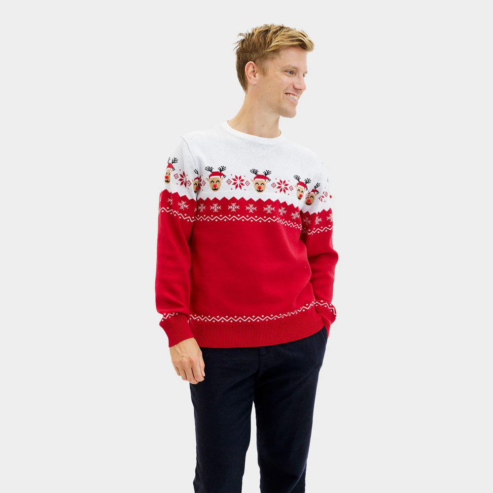 Ugly Christmas Sweater Adorable Reindeer Mens 

