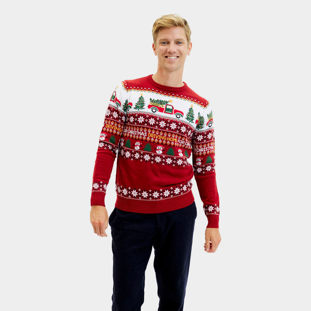Ugly Christmas Sweater Driving Home Mens 
