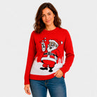 Ugly Christmas Sweater with Santa drinking a Martini Women
