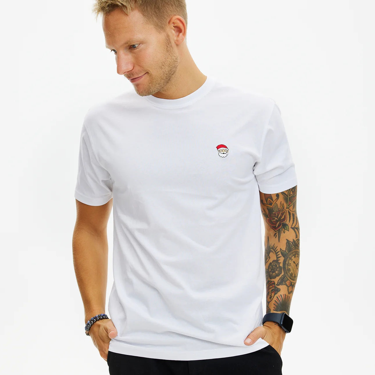 White Mens and Womens Ugly Christmas T-Shirt Santa
