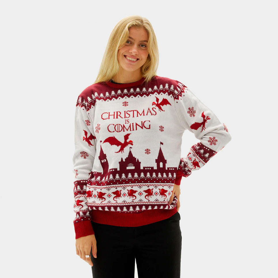 womens "Christmas is Coming" Couple's Ugly Christmas Sweater