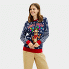 LED light-up Couples Ugly Christmas Sweater Jingle Bells Womens