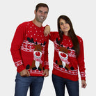 Red Children Ugly Christmas Sweater Rudolph Womens Mens Happy Reindeer