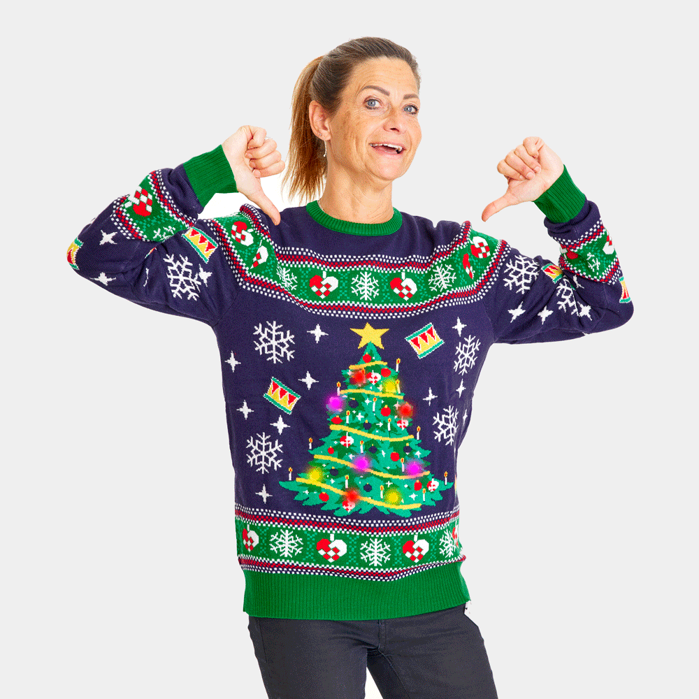 Light up sales womens christmas sweater