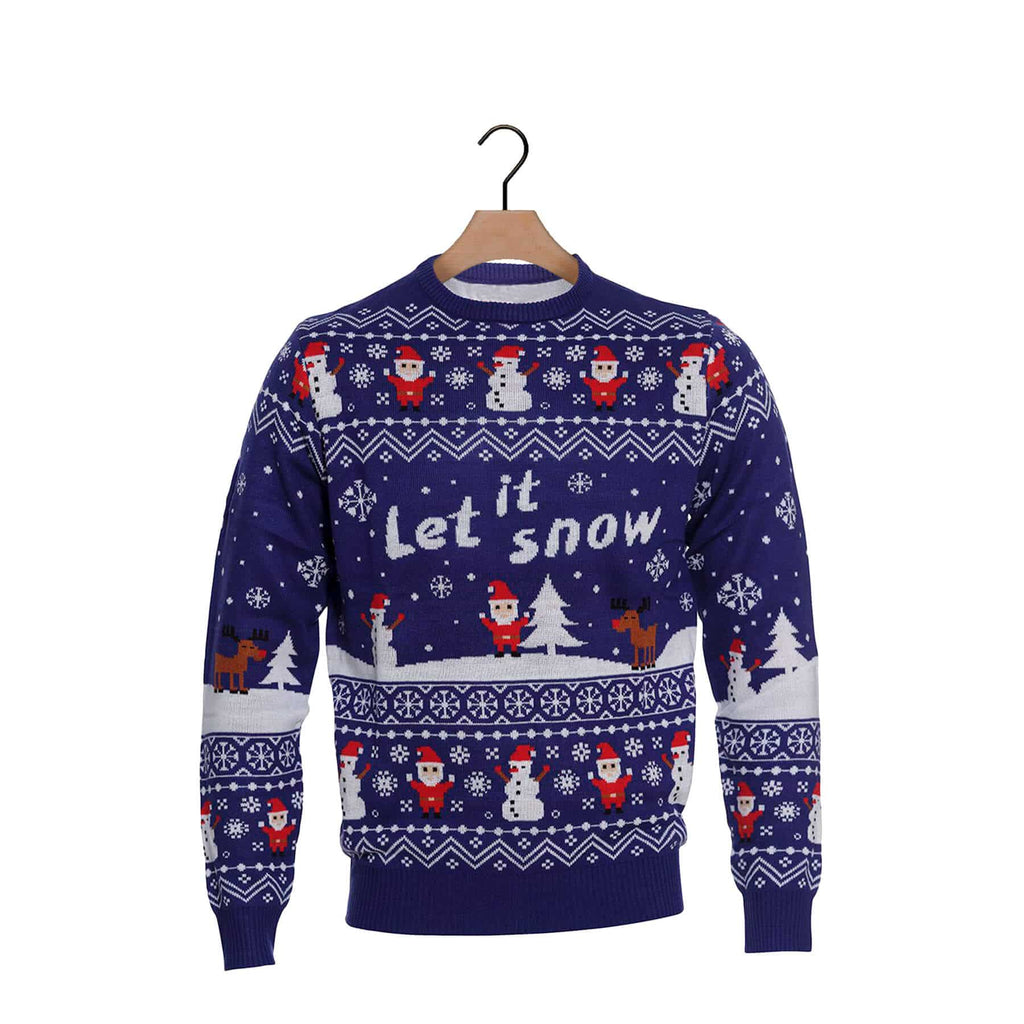 Blue Let it Snow Ugly Christmas Sweater