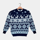 Blue Ugly Christmas Sweater with Reindeers and Nordic Stars 2021