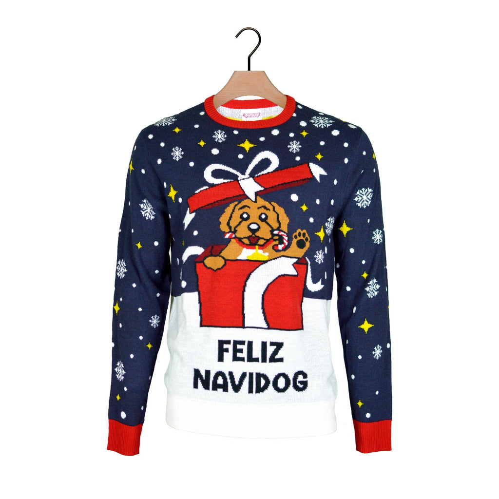 Boys and Girls Ugly Christmas Sweater Feliz Navidog