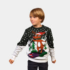 Boys Ugly Christmas Sweater with Reindeer on Snowmobile