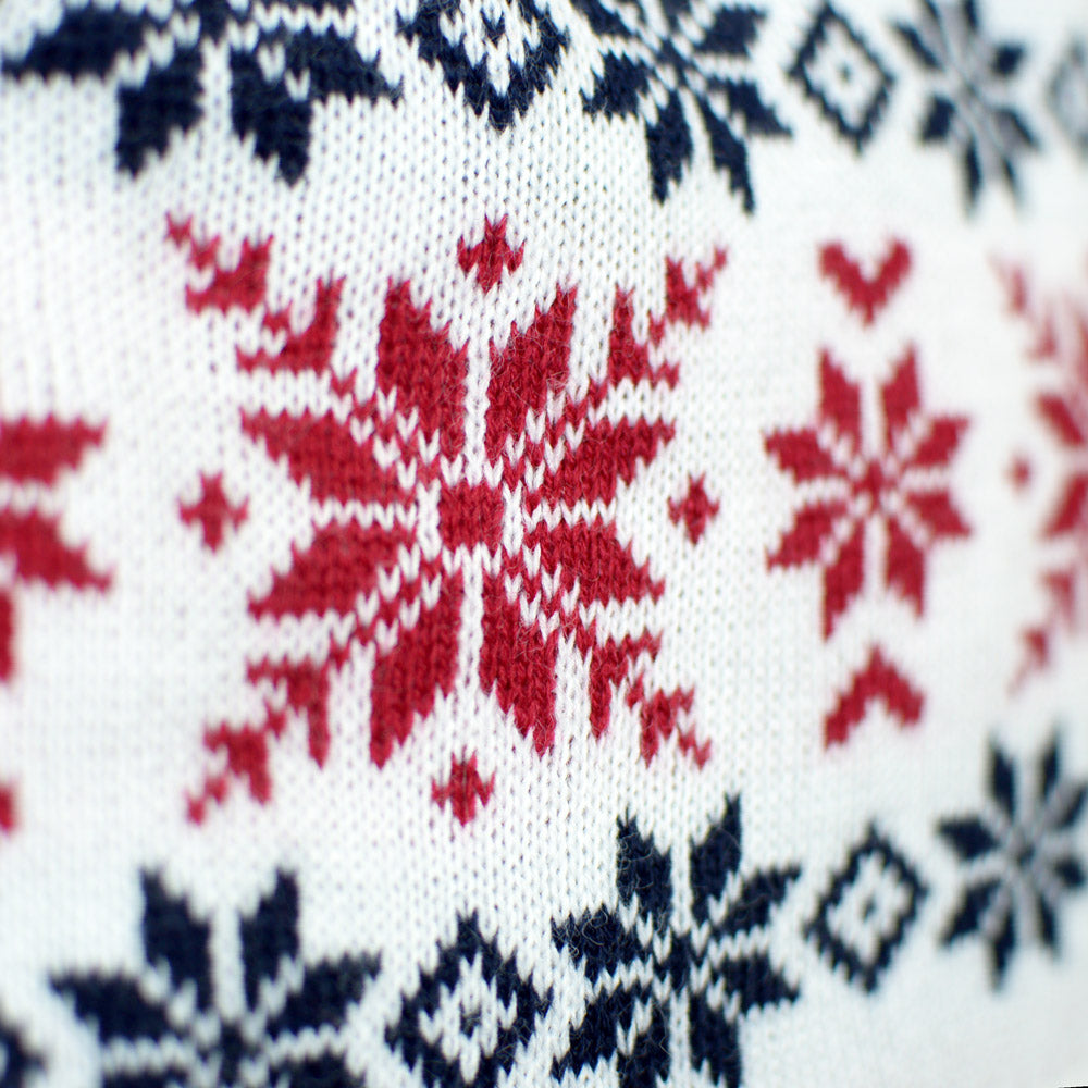 Family Ugly Christmas Sweater with Santa and Rudolph Smiling detail 2