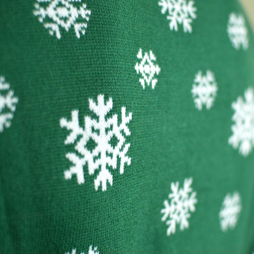 Green Boys and Girls Ugly Christmas Sweater Holly Jolly with Sequins detail 2