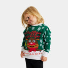 Green Family Ugly Christmas Sweater Holly Jolly with Sequins girls