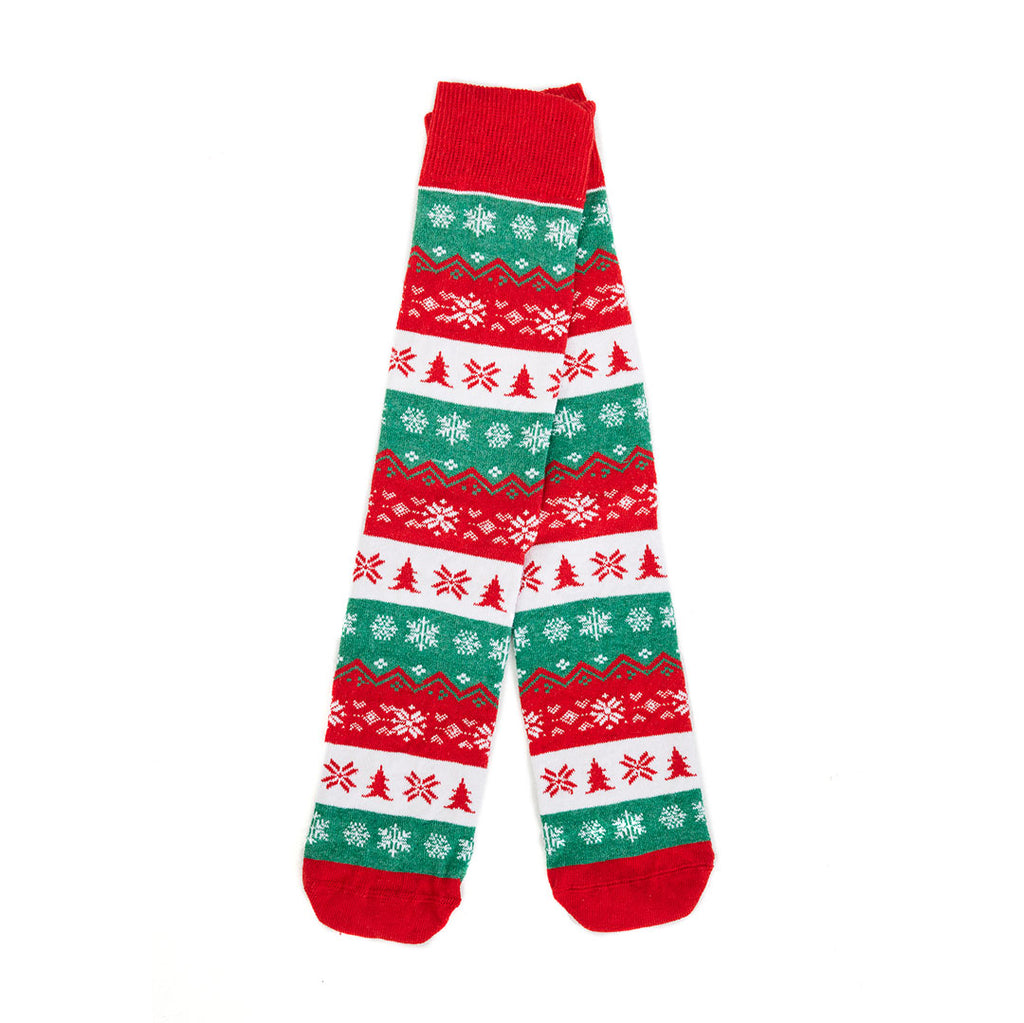 Green, Red and White Unisex Ugly Christmas Socks