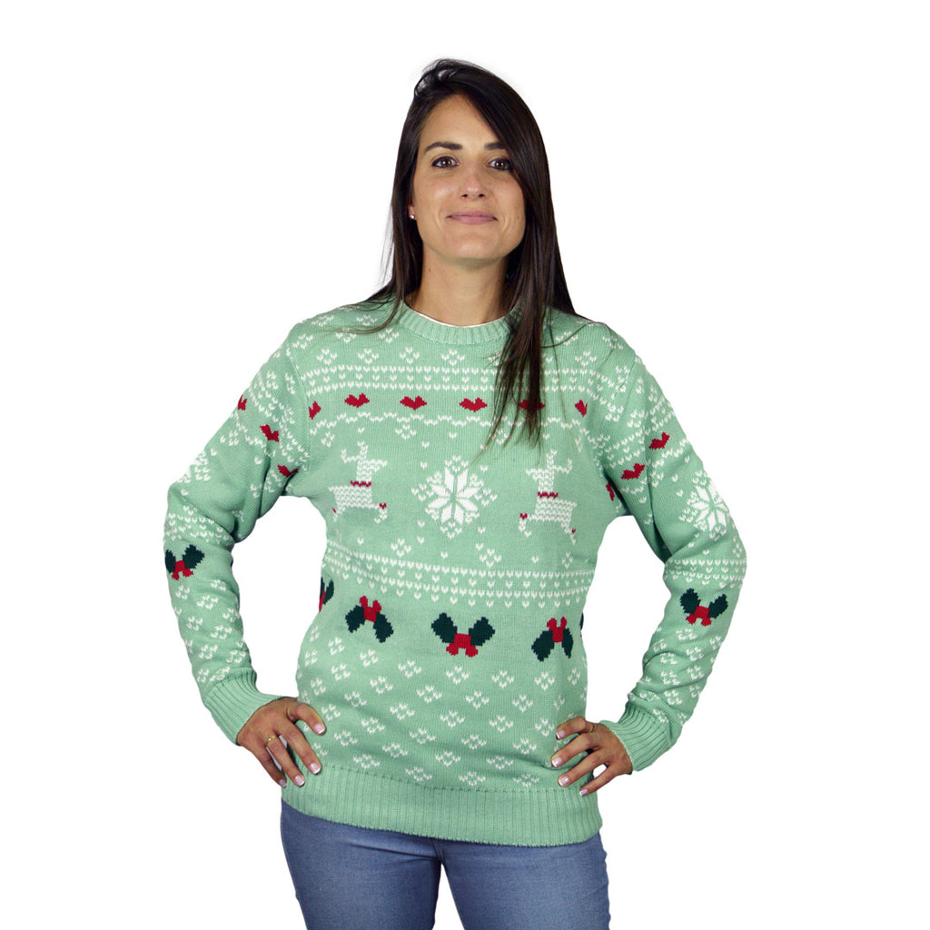 Green Sweet Family Ugly Christmas Sweater womens