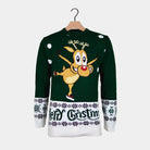 Green Ugly Christmas Sweater with skating Reindeer