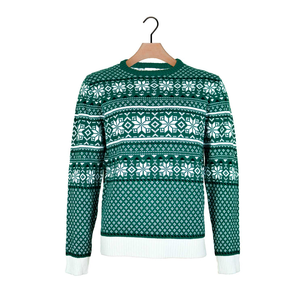 Classy Green and White Ugly Christmas Sweater