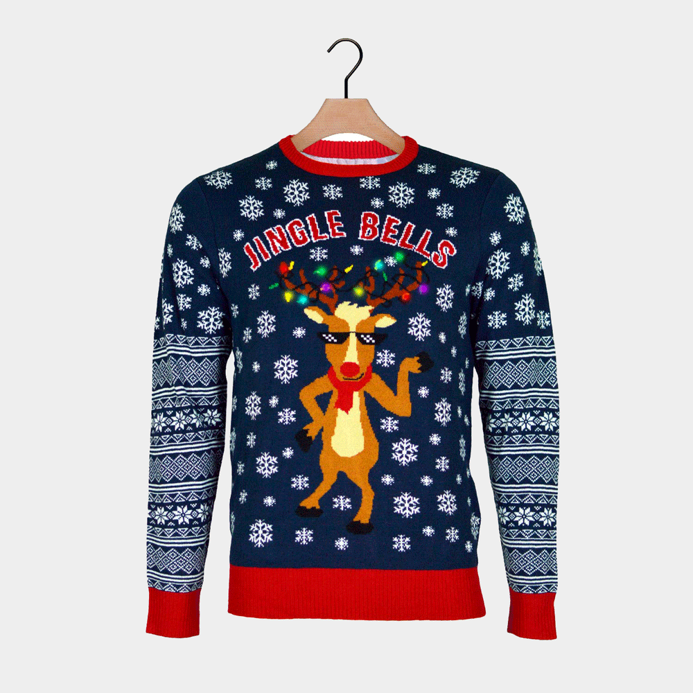 LED light up Boys and Girls Ugly Christmas Sweater Jingle Bells