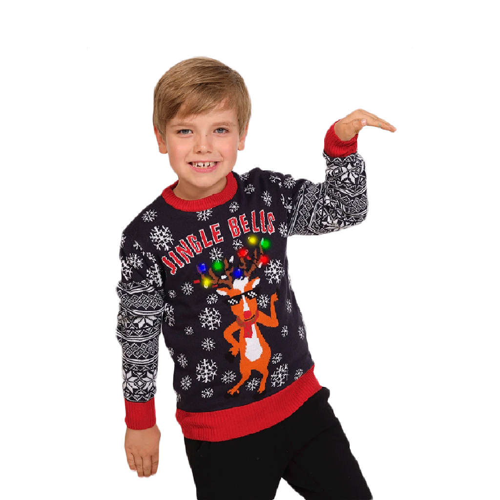 LED light-up Family Ugly Christmas Sweater Jingle Bells 2021 Kids