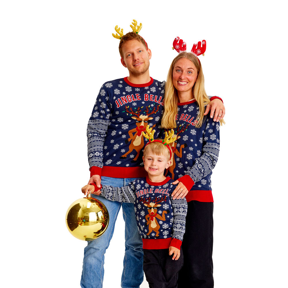 LED light-up Family Ugly Christmas Sweater Jingle Bells